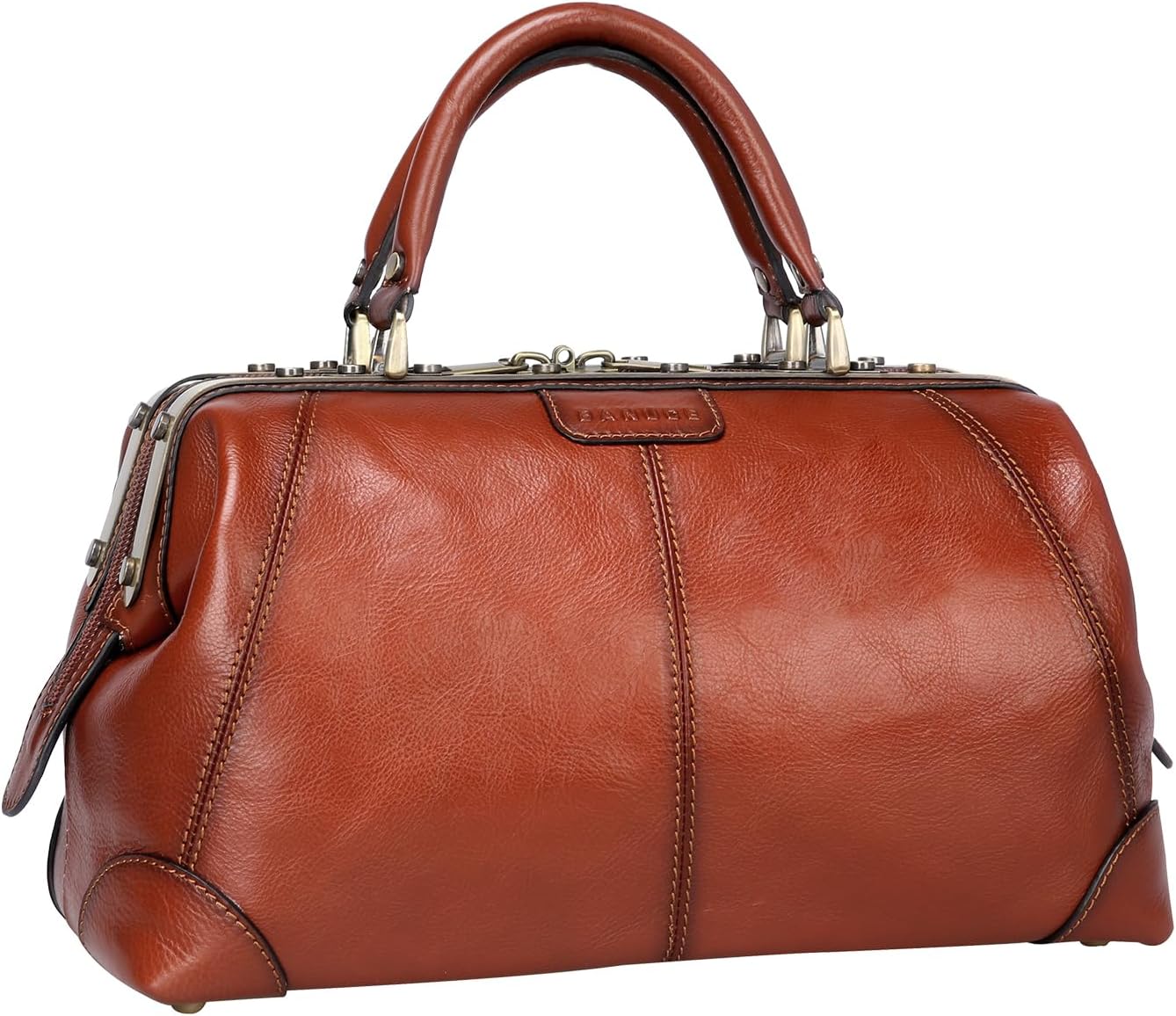 Banuce Stylish Full Grain Italian Vegetable Tanned Leather Purses and Handbags for Women Satchel Doctor Bag Ladies Work Bag