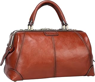 Banuce Leather Handbags for Women Full Grain Italian Leather Doctor Bag Purse Ladies Satchel for 9.7 inch iPad Vintage Brown