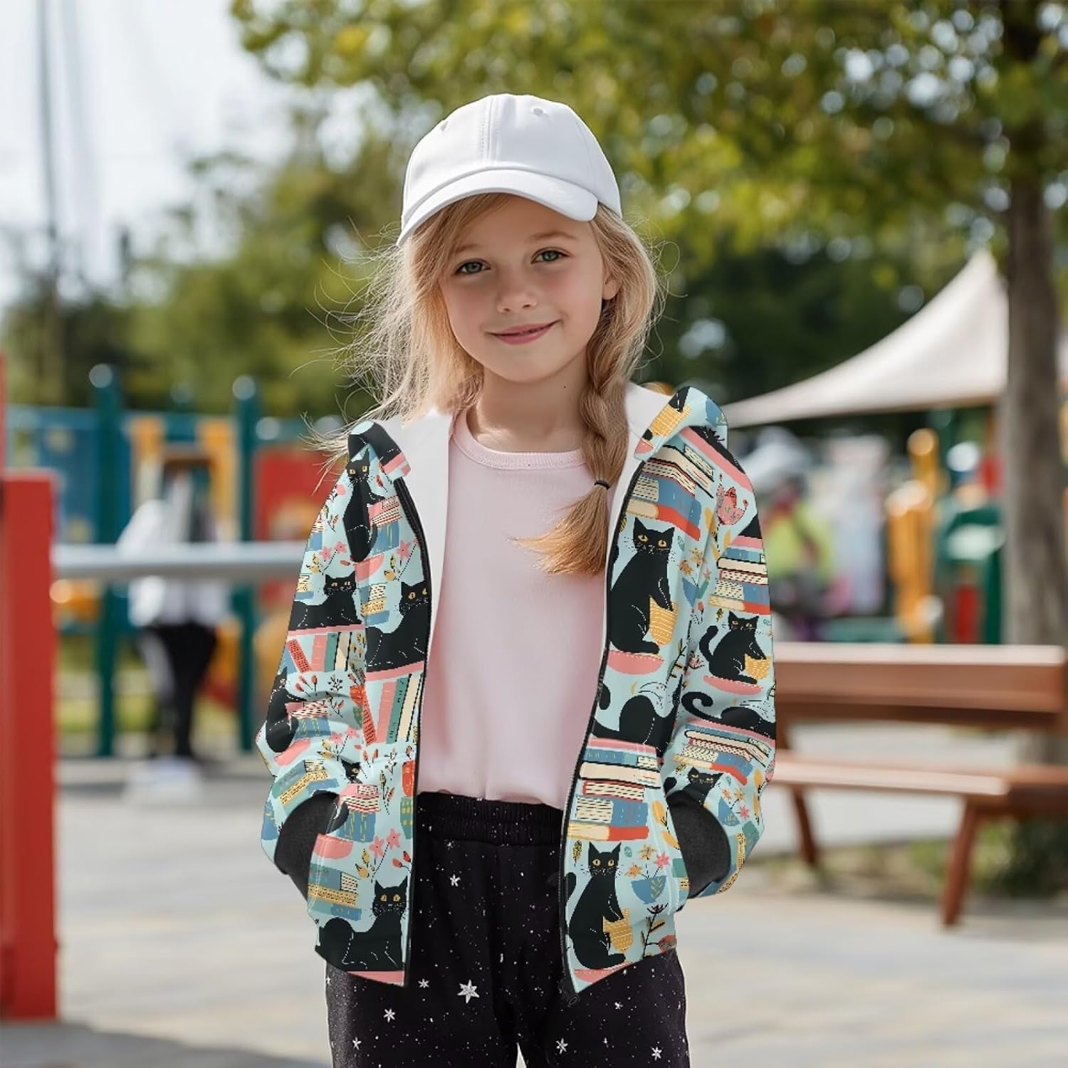 Girls Zip Up Hoodies Fleece Lined Hooded Sweatshirts with Kangaroo Pockets Long Sleeve Jacket