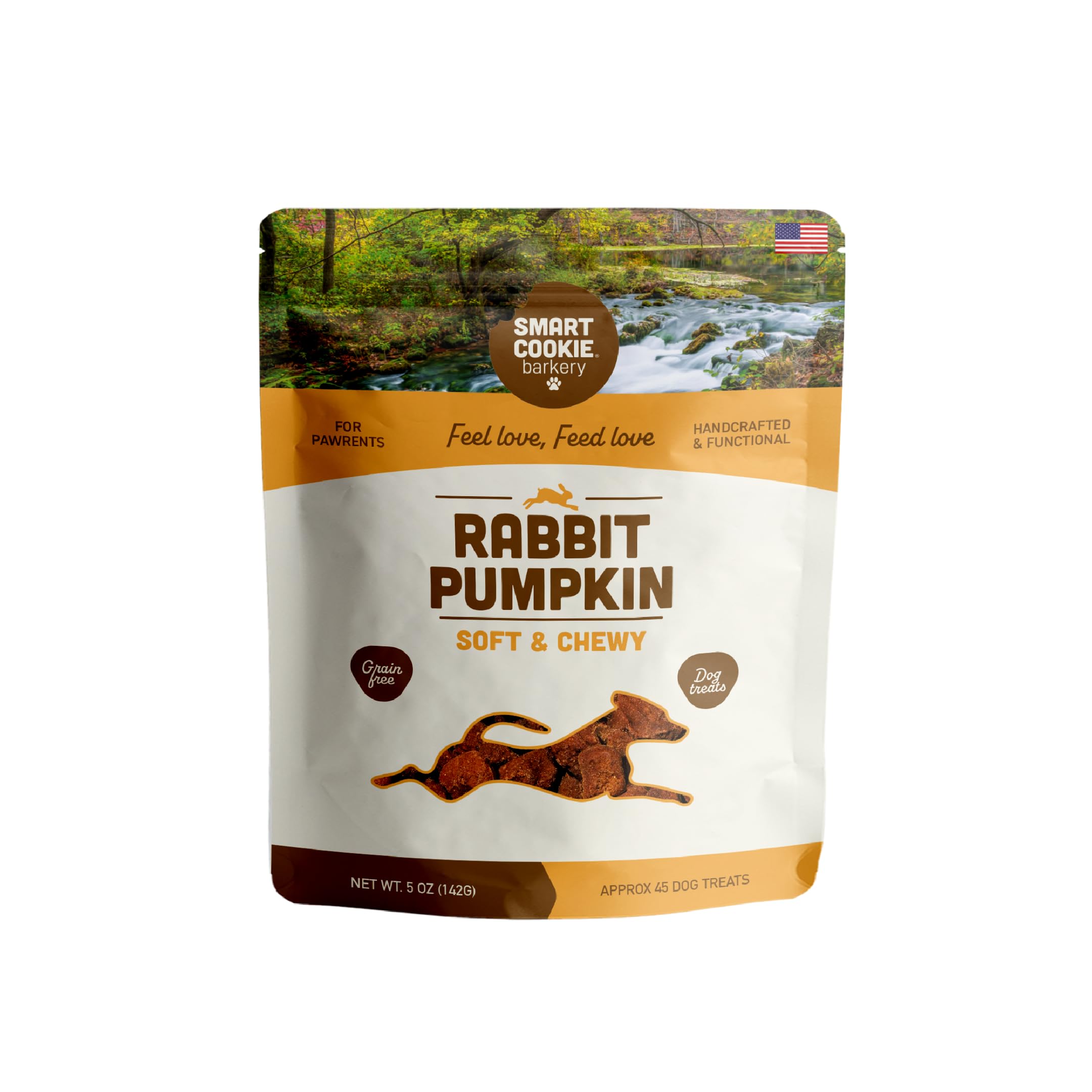 All Natural Dog Treats - Rabbit & Pumpkin - Training Treats for Dogs & Puppies with Allergies, Sensitive Stomachs - Soft Dog Treats, Grain Free, Chewy, Human-Grade, Made in USA - 5oz Bag