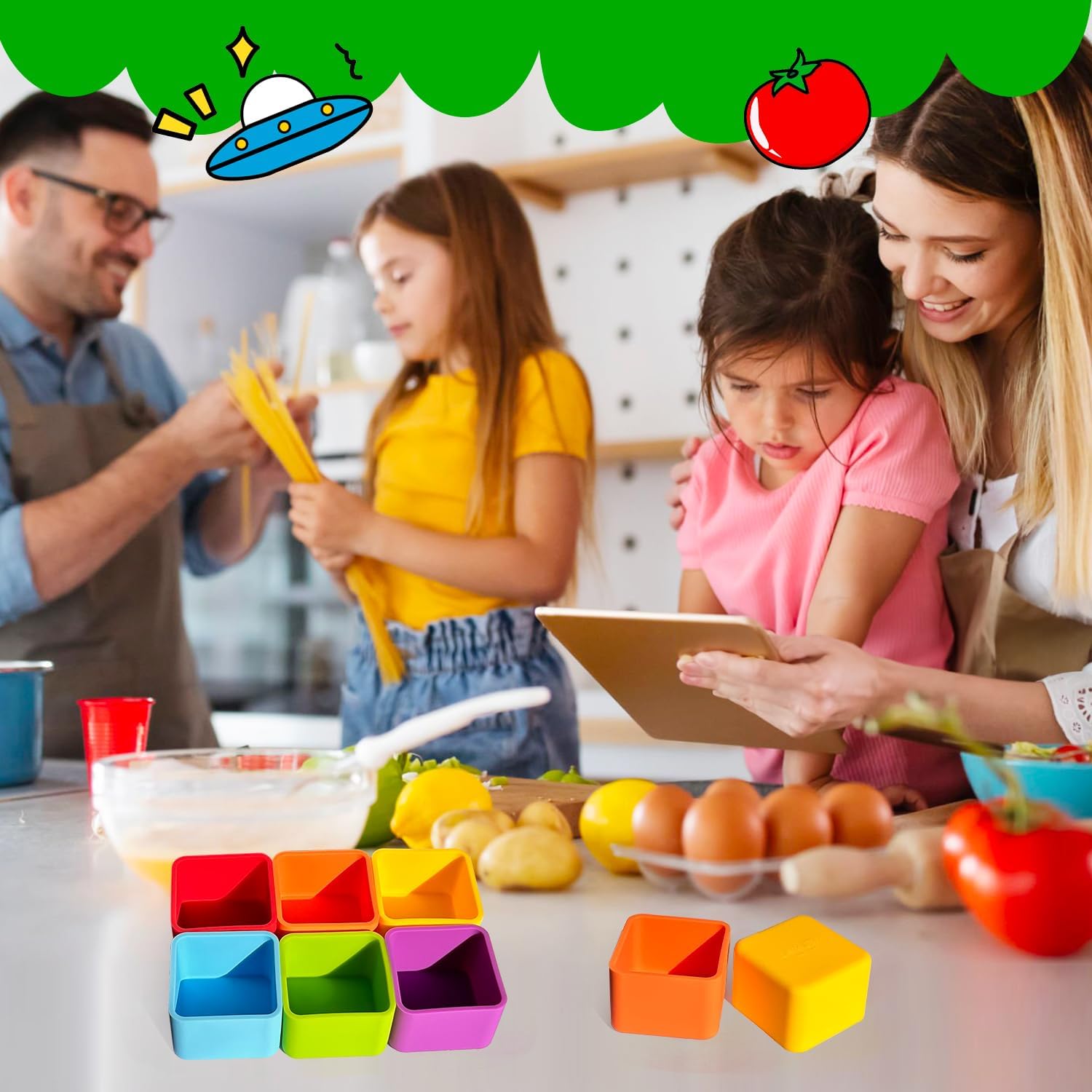 IELEK Silicone Lunch Box Dividers Reusable Non-Toxic, BPA Free, Dishwasher Safe Bento Box Accessories Lunch Box Dividers - Image 7