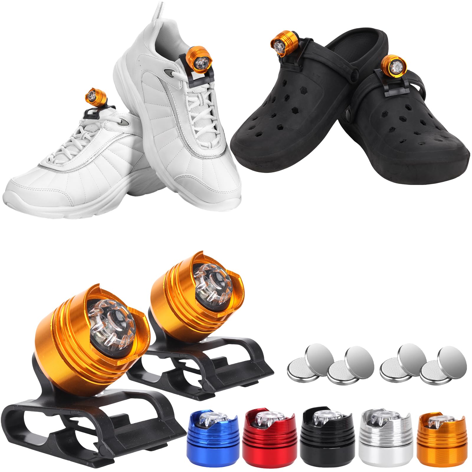 Phares LED Pour Crocs – Clips Lumineux, Imperméables, 3 Modes, Visibilité Nocturne Pour Running, Camping, Fêtes - 9