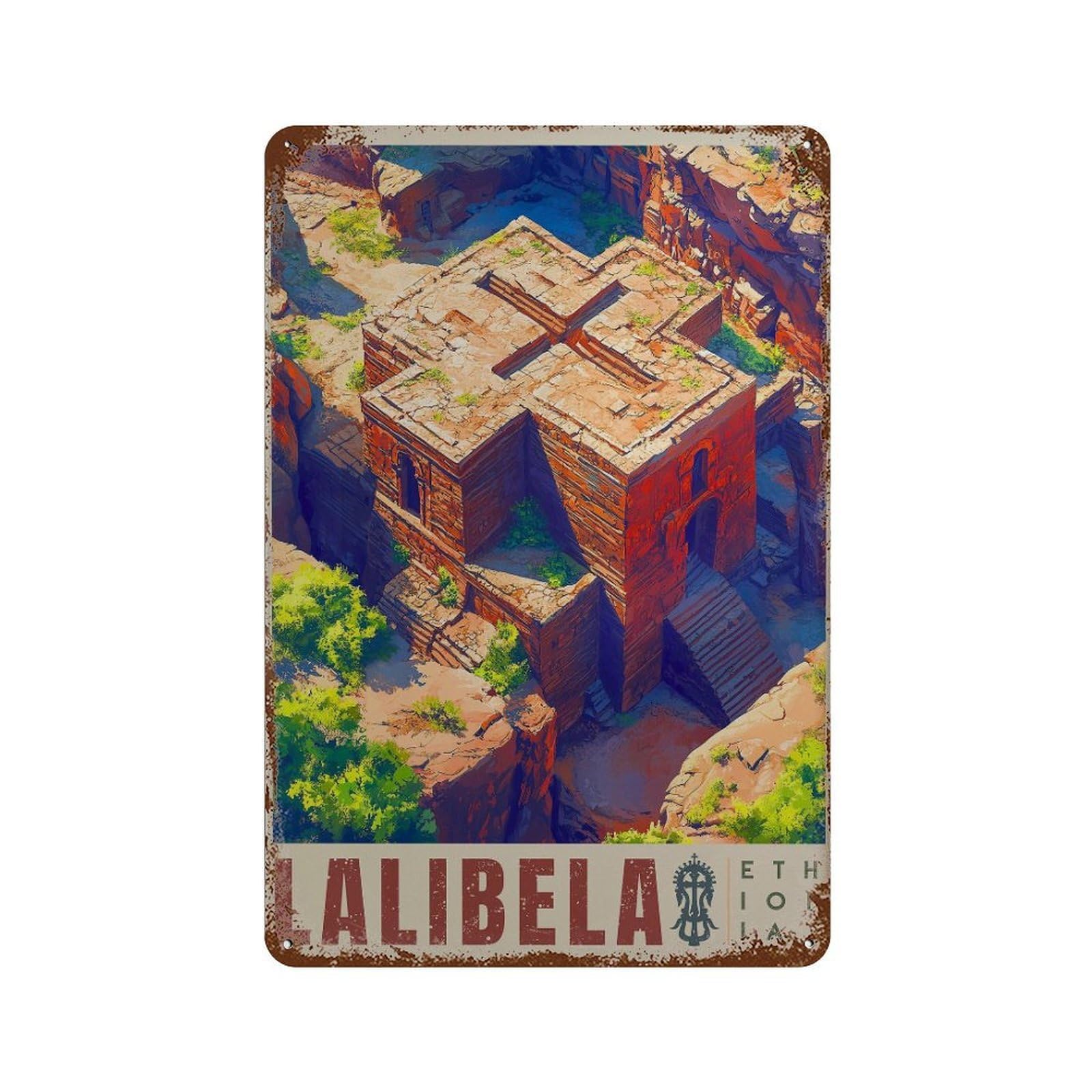 xiaoxiaoshen Lalibela Ethiopia Travel Stone Churches (3) Wall Decor Art Metal Tin Poster Modern Home Decor Art Home Bar Shop Decorations Vintage Sign 30x20cm