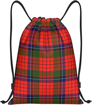 Drawstring Backpack String Bag Selkirk Tartan Sackpack for Sports Gym Smal