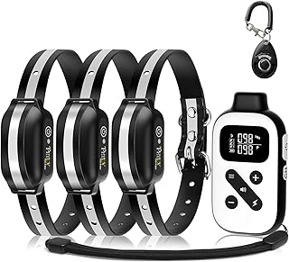 PetJoy 3 Dog Shock Collar for Large Dogs, Automatic Bark Collar with Remote, Bark