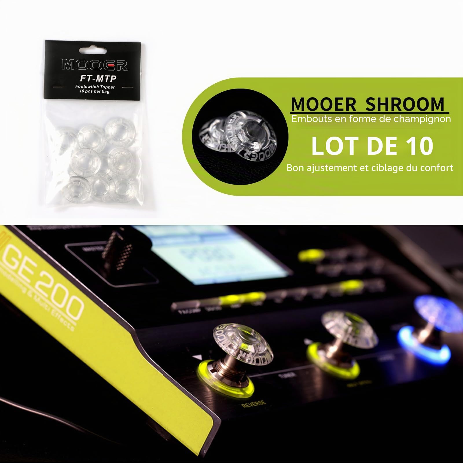 Mooer Lot de 10 décorations pour interrupteur à pied