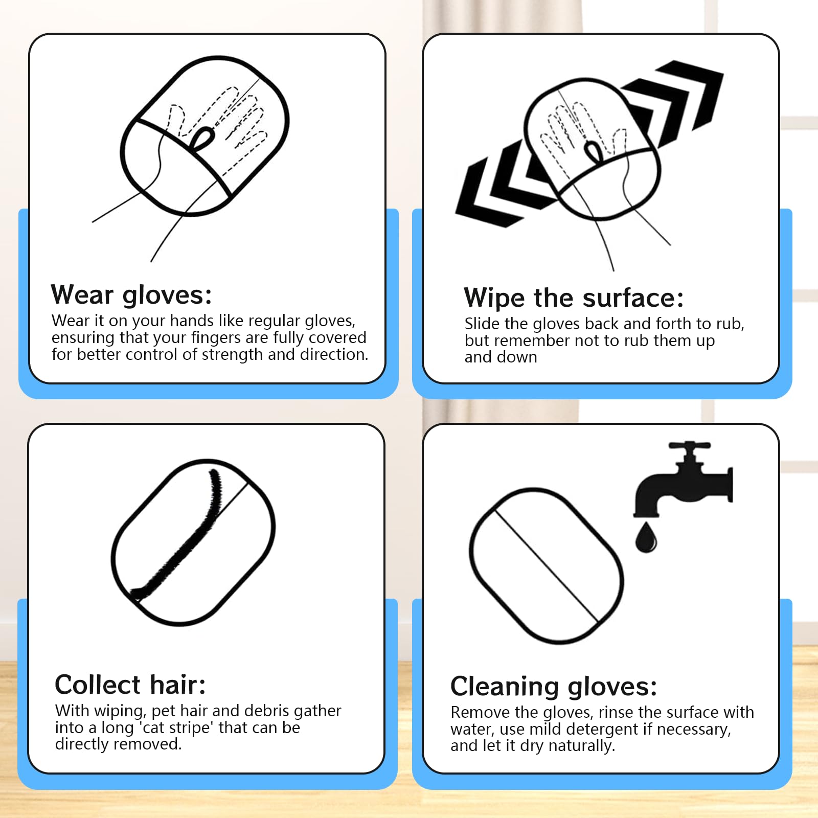 Tierhaarentferner Handschuh Set - 2 Stück Für Hunde & Katzen