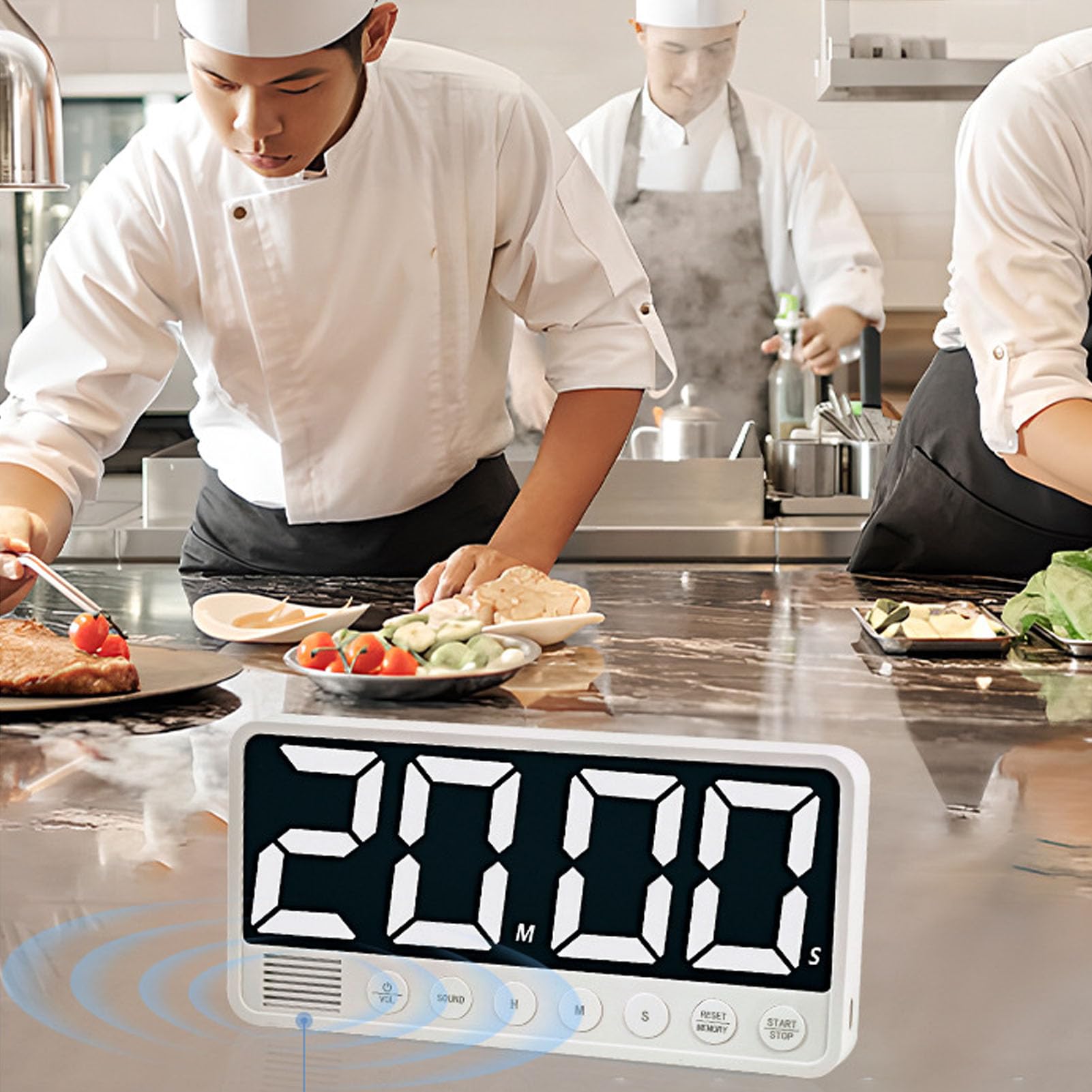 Minuterie Numérique, Grand écran LED avec Dos Magnétique, Compte à Rebours pour la Cuisine, Les Exercices, Les études, Le Travail, Le Yoga, Le Bureau, la Salle de Classe