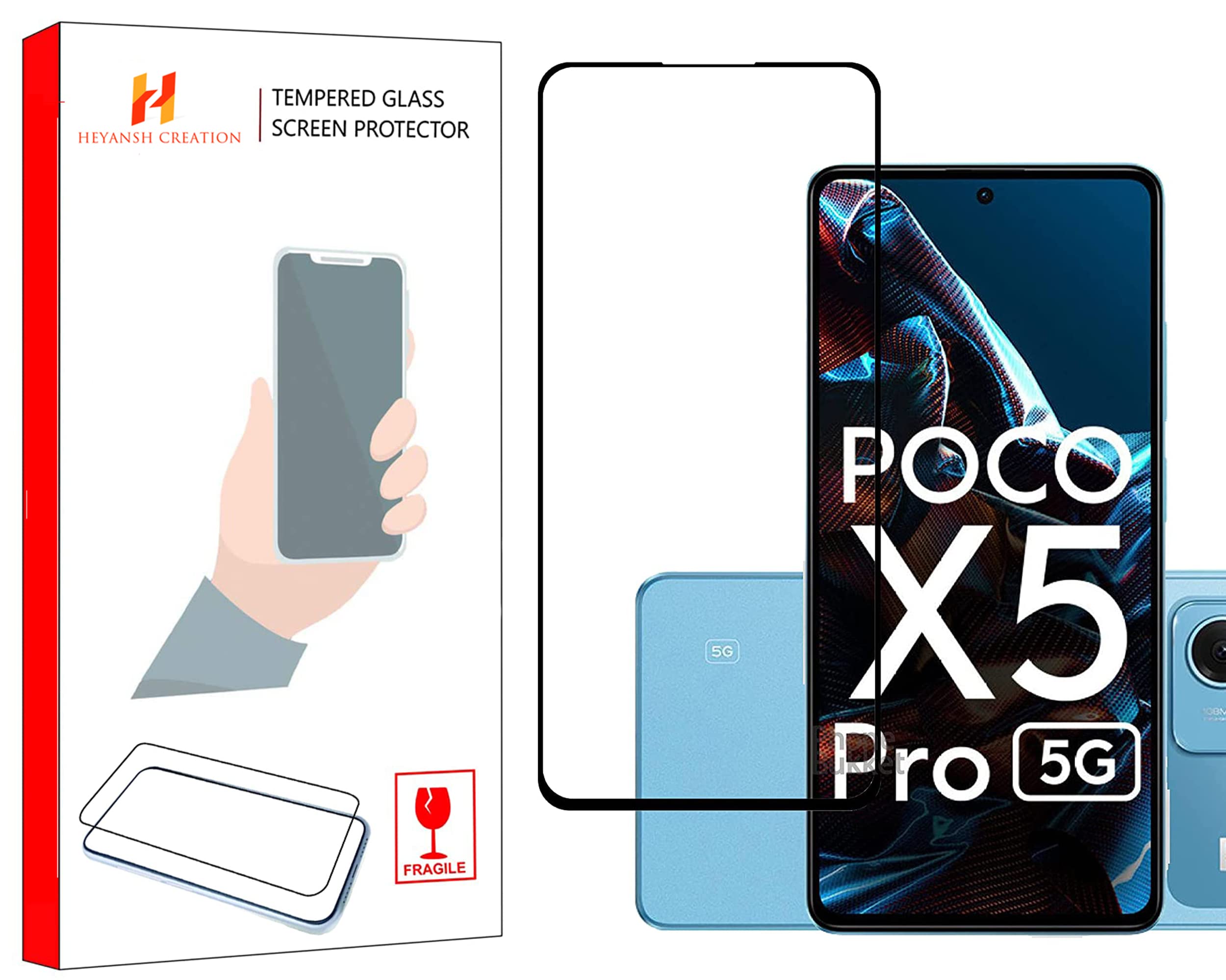 HEYANSH CREATION Tempered Glass Guard Protector 11D for Poco X5 Pro 5G (Transparent) Edge to Edge Full Screen Coverage, Pack of 1 (B0BGDHC5YK) Amazon Price History, Amazon Price Tracker
