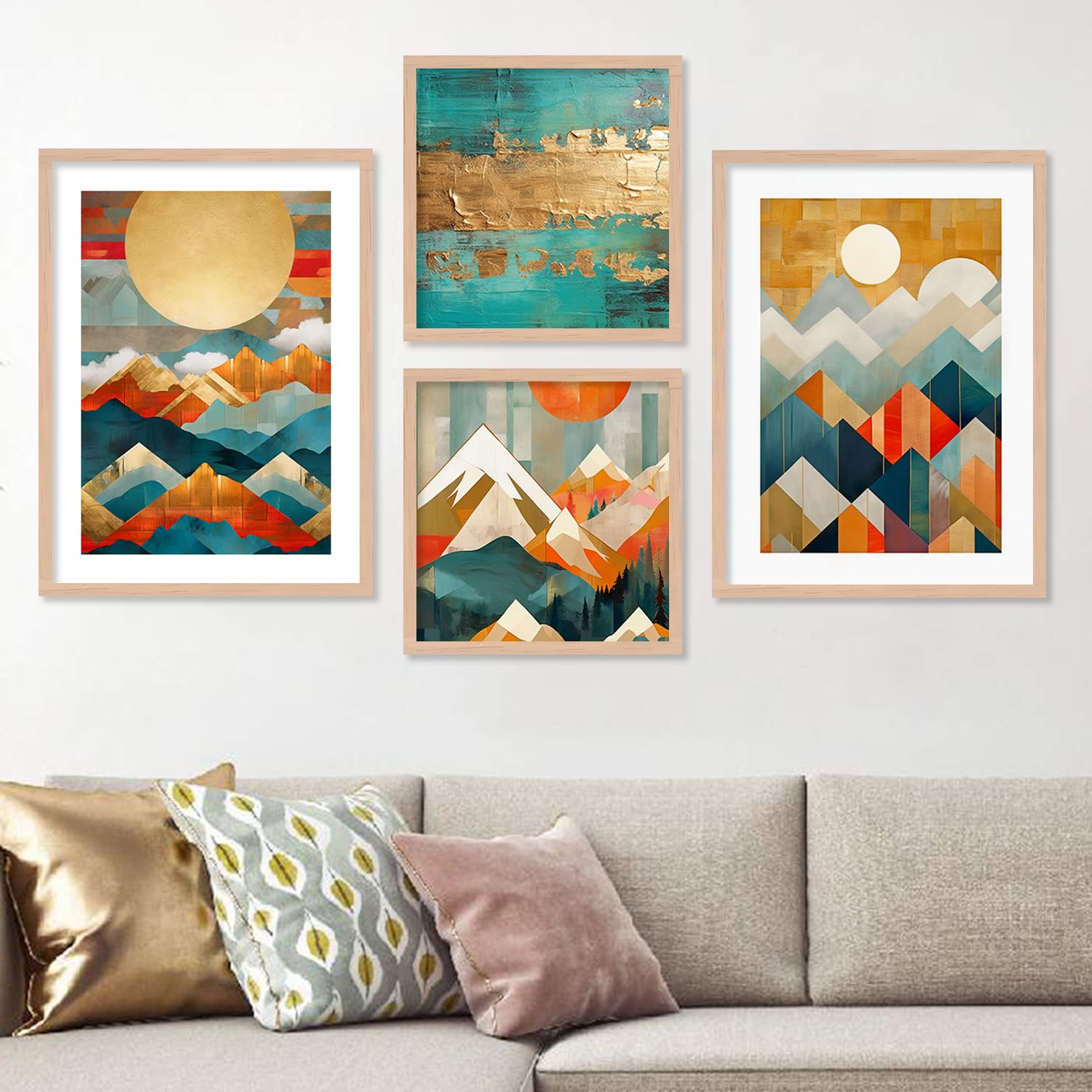 kotart Wood Premium Digital Paintings With Frame For Home Decoration - Painting For Living Room Bedroom Office - Pack Of 4 (D) (B0CJYFXYFK) Amazon Price History, Amazon Price Tracker