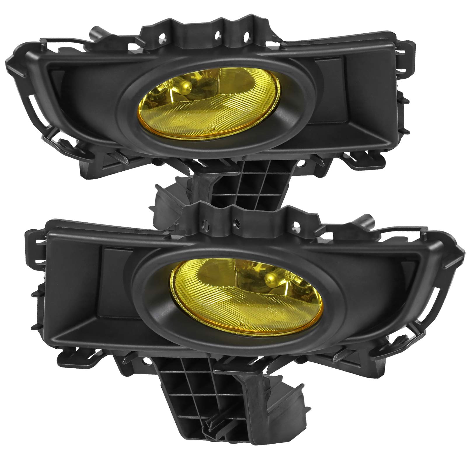 Carpartsinnovate Fits 07-09 Mazda 3 Sedan 4-Door Replacement Yellow Bumper Fog Driving Lights+Switch