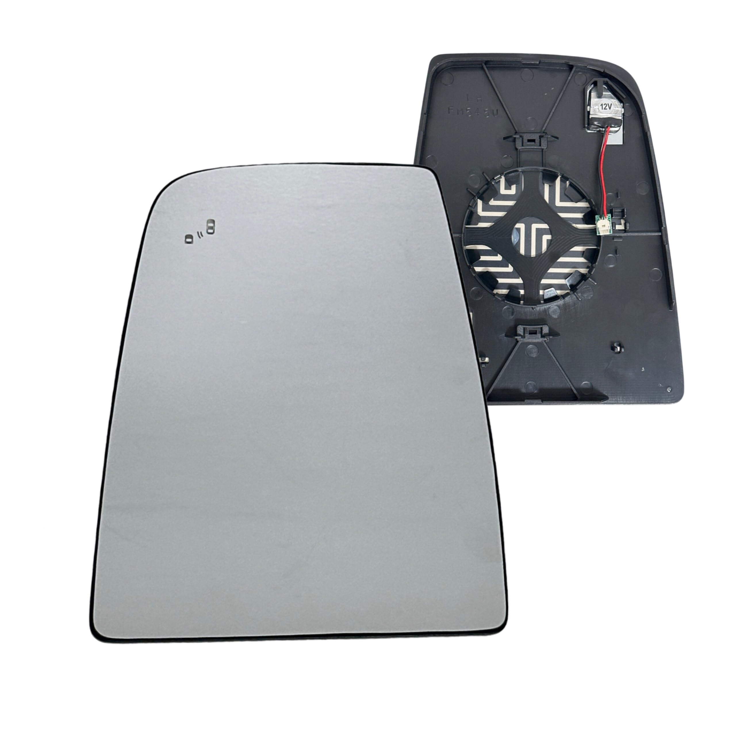 Spieg Driver Side Upper Mirror Glass for 2020-2023 Ford Transit Van Heated Blind Spot Monitoring BSM with Backing Plate Left LK4Z-17696-A