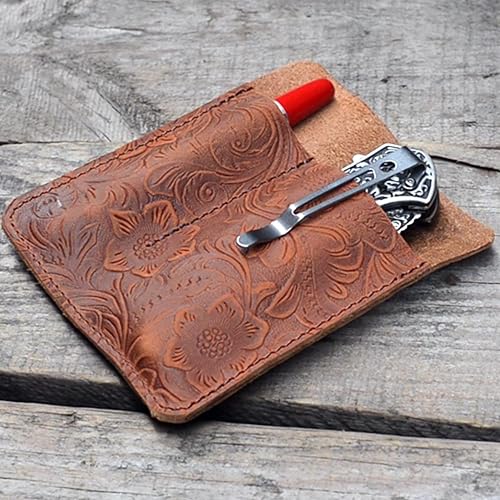 Miniatura 3 de JJNUSA Organizador de bolsillo de cuero, bolsillo deslizante, bolsa para cuchillos de bolsillo, portador EDC, organizadores de transporte diario,