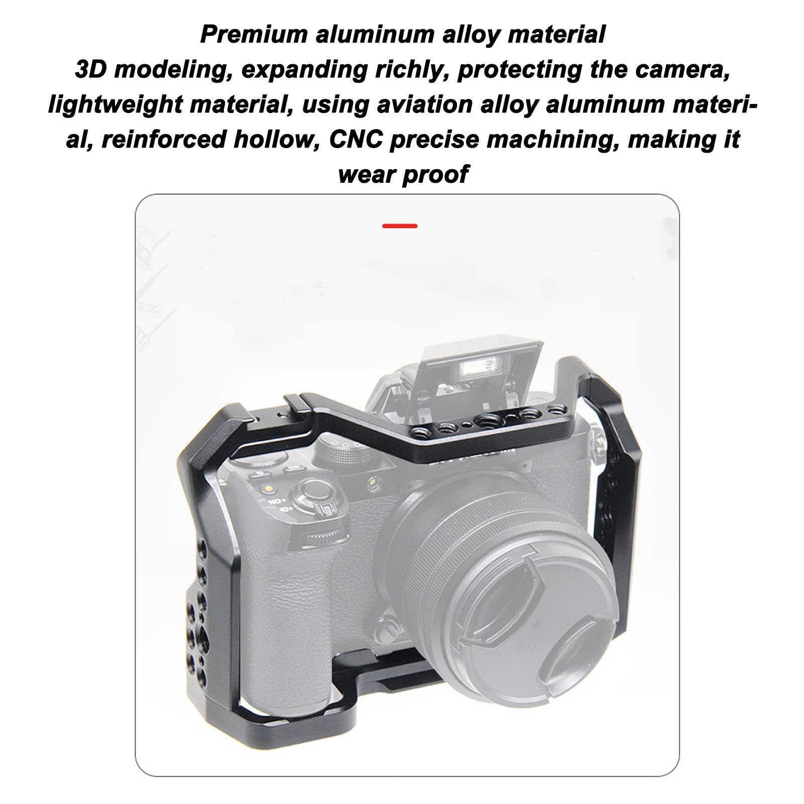 Jaula Completa para Cámara para FUJIFILM X S20, Kit de Jaula para Cámara de Aleación de Aluminio, Plataforma de Vídeo para Cámara con Puerto de Montaje de Zapata Fría con