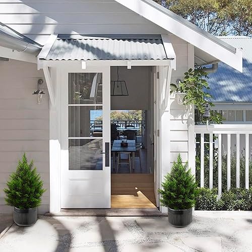 Miniatura 10 de Melli Welli Árbol topiario artificial de 4 pies, hermosos pinos de cedro sintético, árboles de Navidad, con clasificación UV, arbustos falsos para