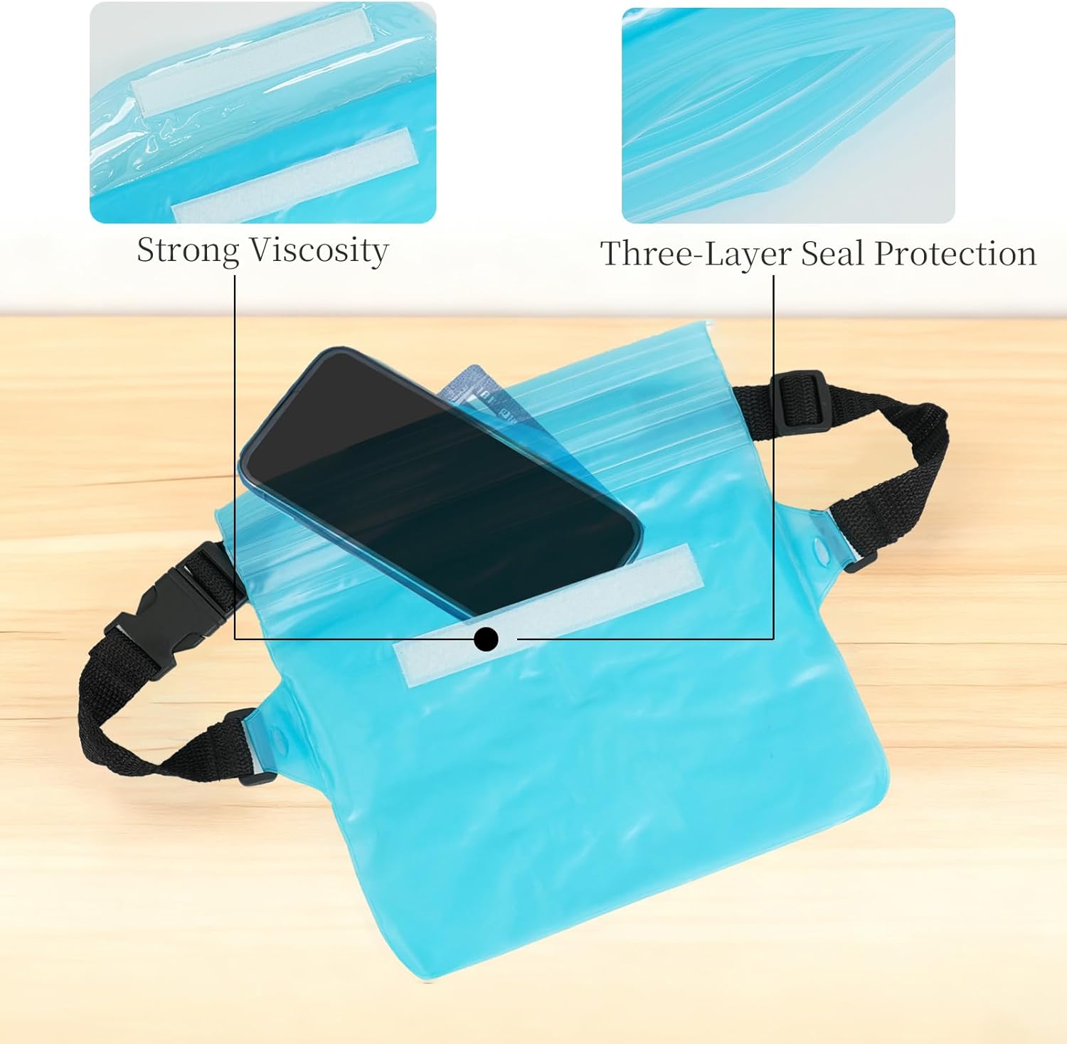 26 Pcs Phone Waterproof Pouch Bag With Waist Strap 14 Color Outdoor Clear Waterproof Fanny Pack Keep Valuables Dry for Swimming Beach Snorkeling Park Pool