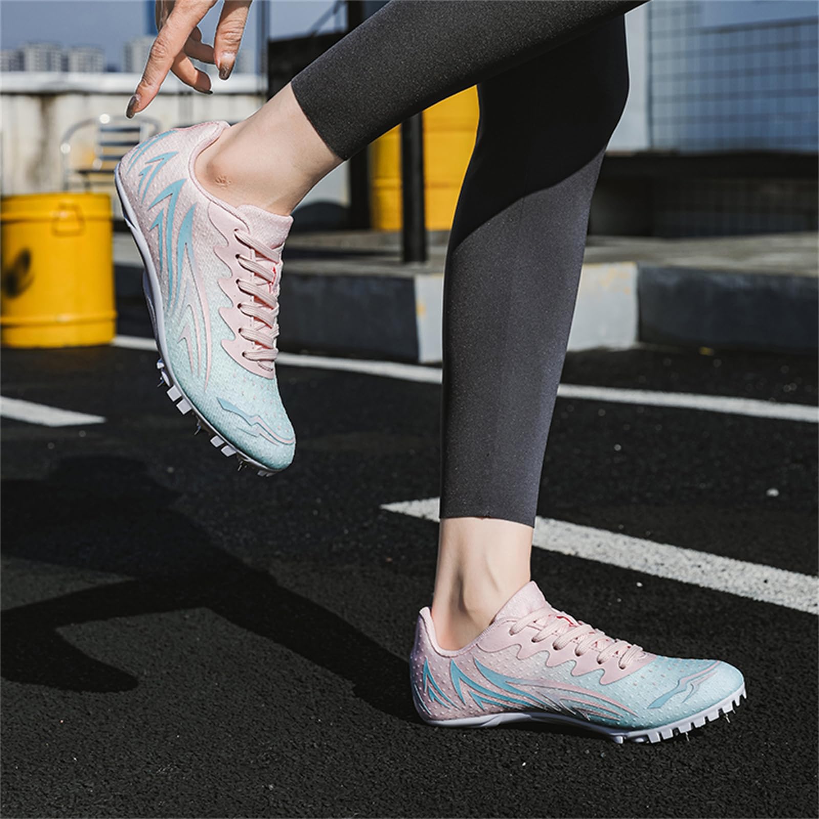 Chaussures D'athlétisme À Pointes Femmes Chaussures De Course pour Enfants Chaussures De Sport Légères pour Le Sprint Et Le Saut