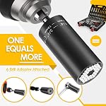 Universal Socket Tools, Gifts for Men Husband Dad Handyman Boyfriend, Father's Day Birthday, Cool Gadgets Wrench Set with Power Drill Adapter-Black
