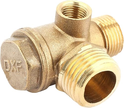 Miniatura 7 de KUIDAMOS Compresor de aire de latón de 3 puertos Válvula de retención roscada macho, válvula de retención del compresor de aire, para conexión de