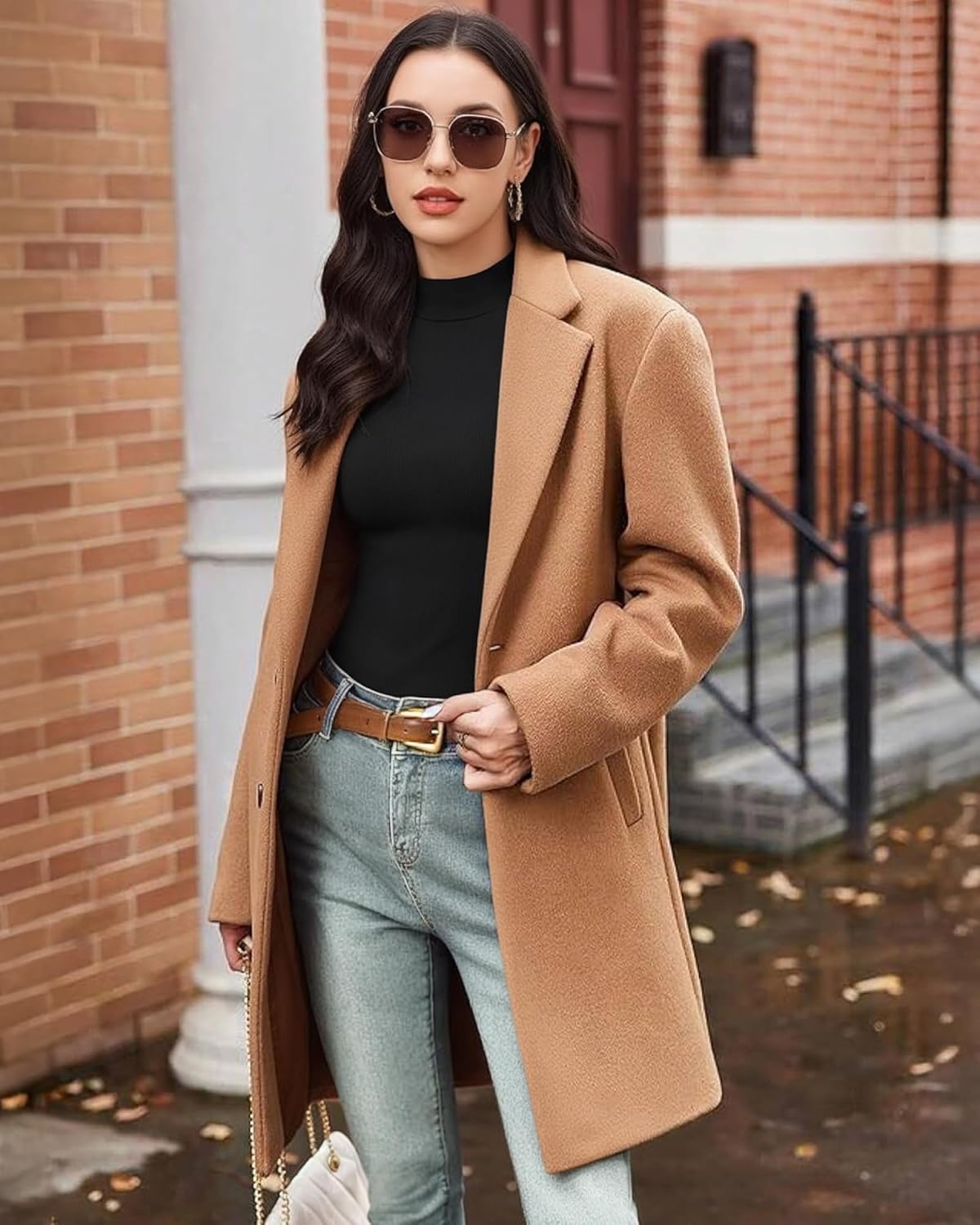 MANGOPOP Long Sleeve Bodysuits for Women Mock Turtle Neck Ribbed Body Suit Tops - Image 4