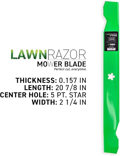 Miniatura 3 de 8TEN LawnRazor - Juego de cuchillas para Craftsman Poulan AYP Husqvarna 42 pulgadas cubierta 138498 134149 532138971 (elevación alta con muescas)