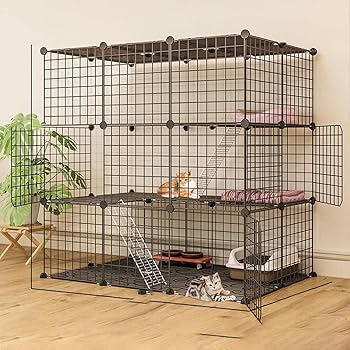 Amazonベーシック 猫ケージ キャットケージ 大型 3段 ブラック Amazon.co.jp: Amazonベーシック 猫ケージ キャットケージ 大型