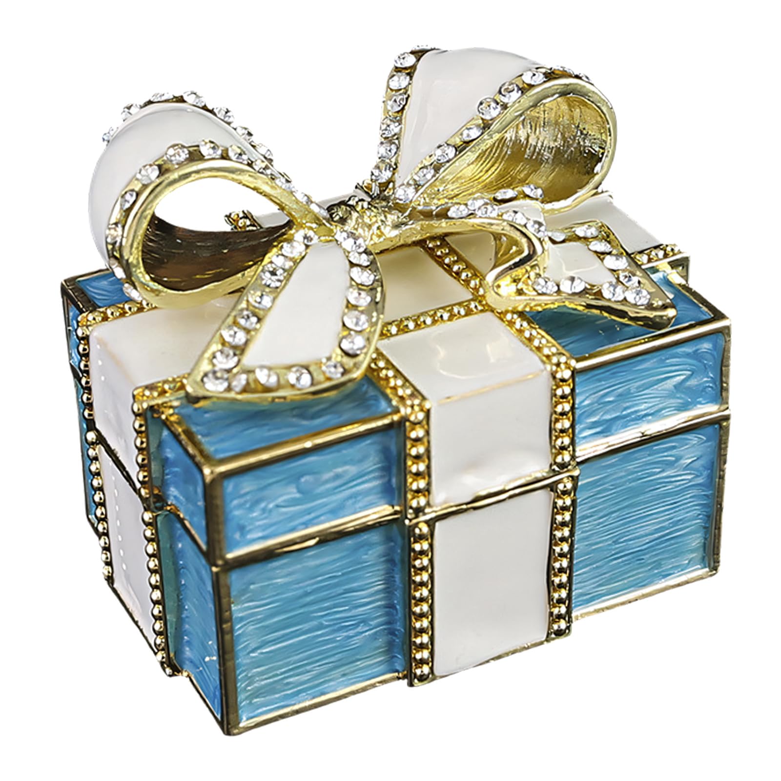 Ljmyy Elegant Butterfly Shape Alloy Jewelry Box For Wedding Proposals And Necklace Storage In Blue
