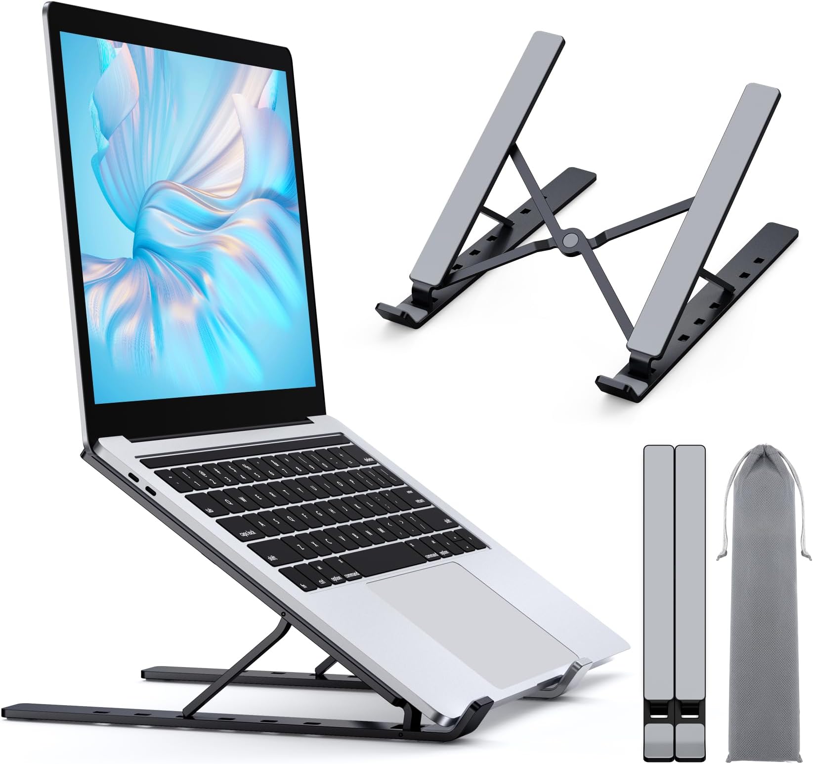 Laptop Stand for Desk, TEUMI Aluminum 5Levels Adjustable Portable