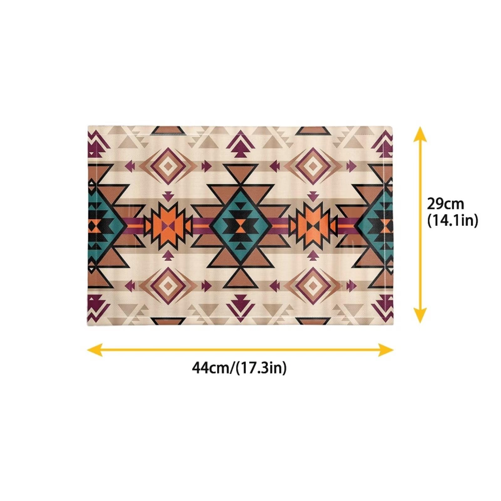 ZFRXIGN Lot De 6 Sets De Table Aztèques Occidentaux Résistants à La Chaleur Pour Restaurant, Café, Décoration Pour Table à Manger, Bureau, Amérindien Navajo Turquoise