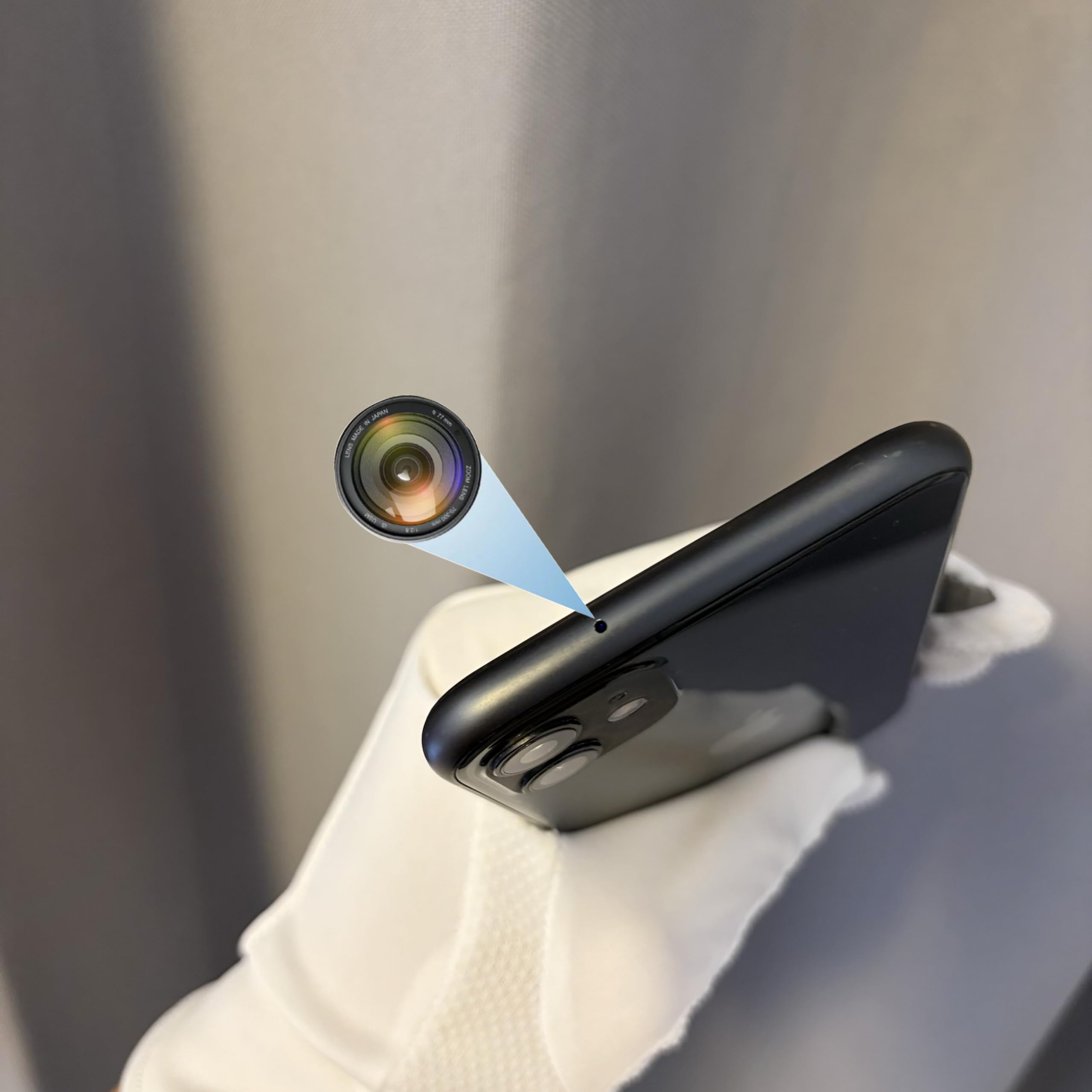 【証拠撮影用】 iPhone 12 mini 改造版 Amazon | iP-11改造モデル 隠しカメラ内蔵｜前面カメラベース側面