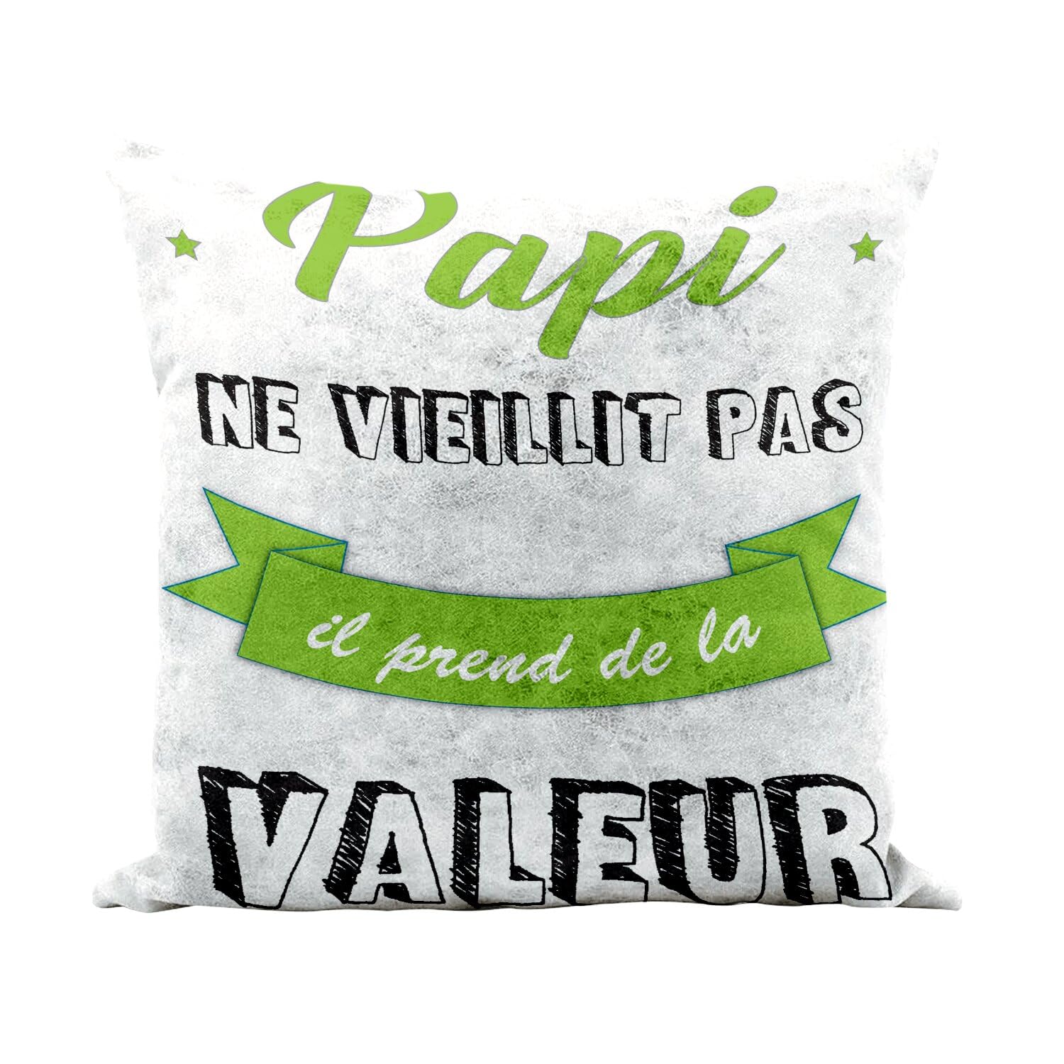 Coussin blanc similicuir 40x40 cm pour salon et fauteuil papy