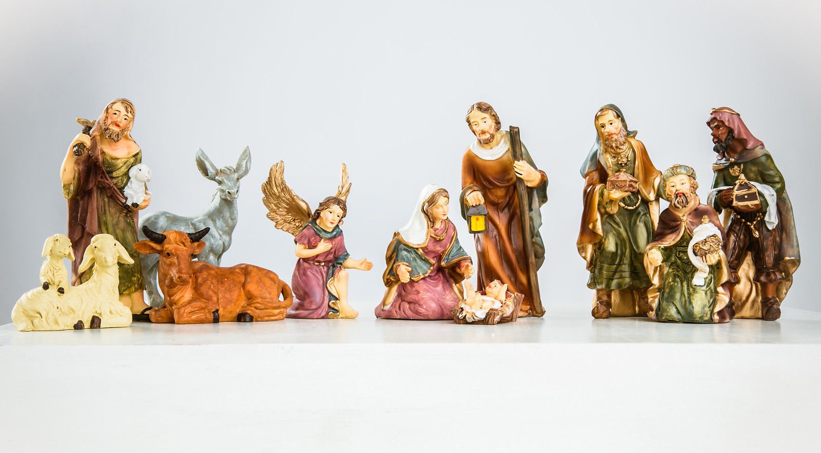 Weihnachtskrippe- Krippe Krippenstall Weihnachten-Weihnachtskrippe (Krippe W20 mit Figuren)