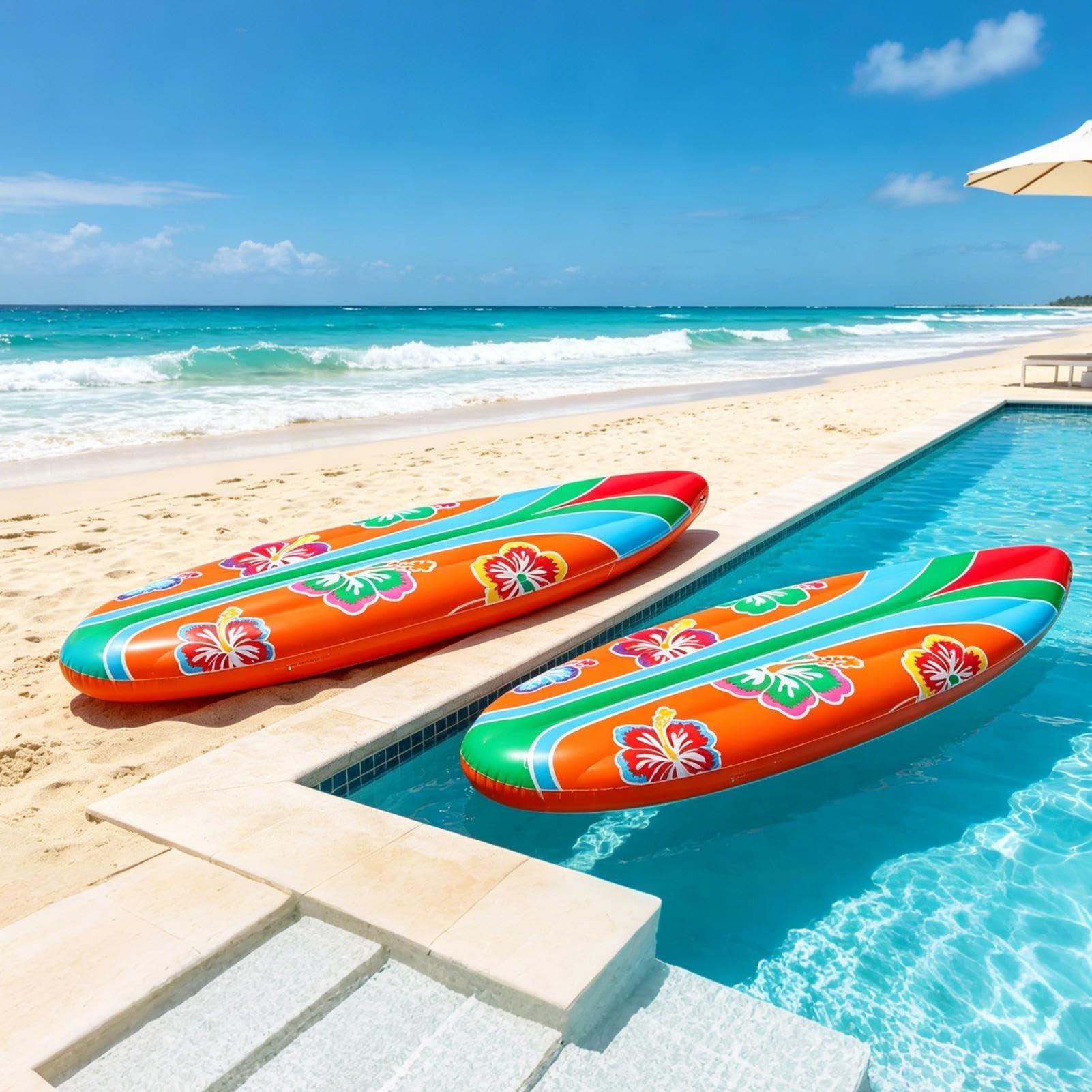 Tabla De Surf Hinchable 2 Piezas Juguete Hinchable Piscina | Tabla De Surf Hinchable Para Niños Para Verano Piscina Exterior Aire Libre Juegos Acuáticos Y Decoración Jardín Niños