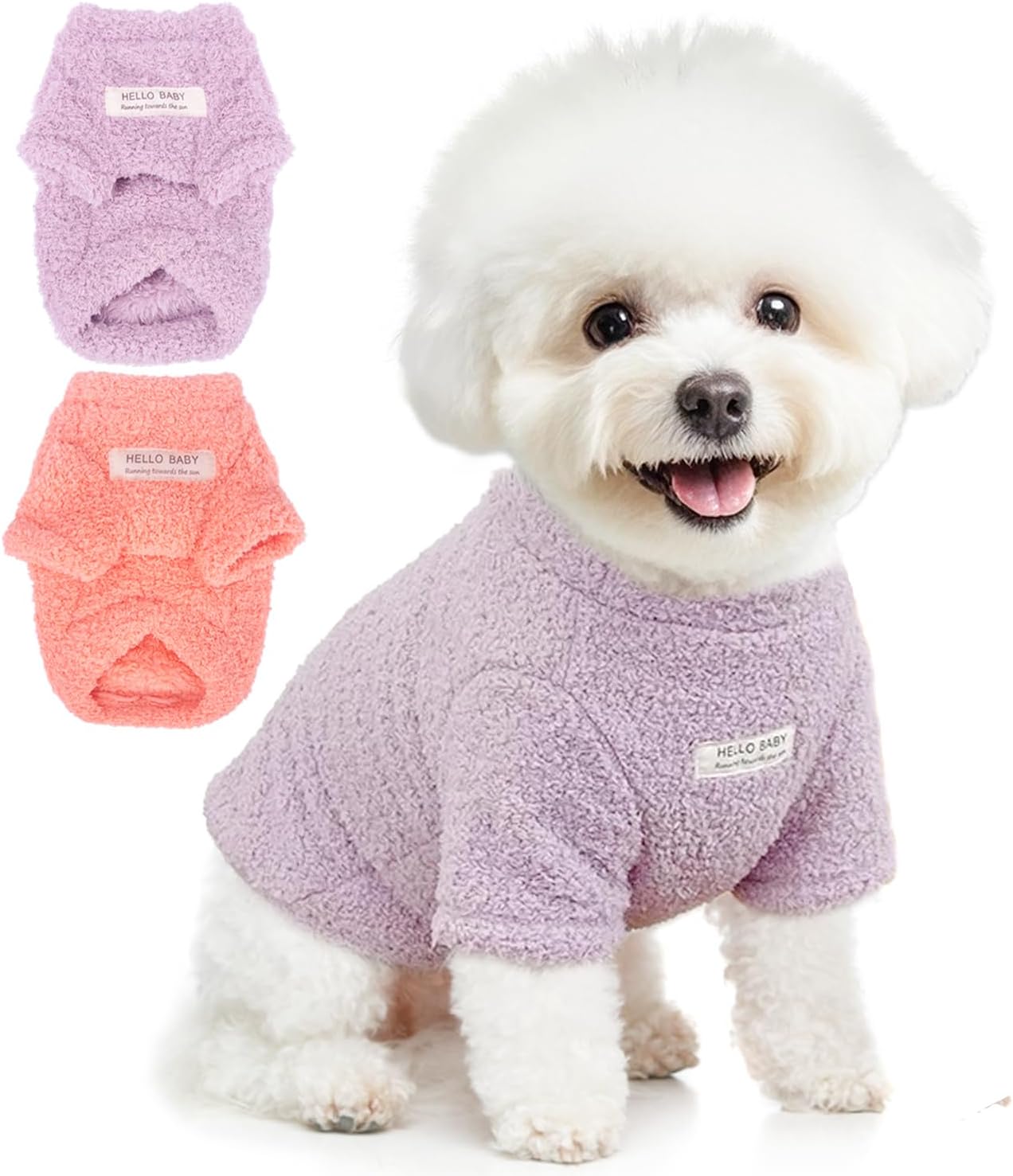Generic 2 Pieces Fleece Dog Sweaters for Small Dogs Autumn