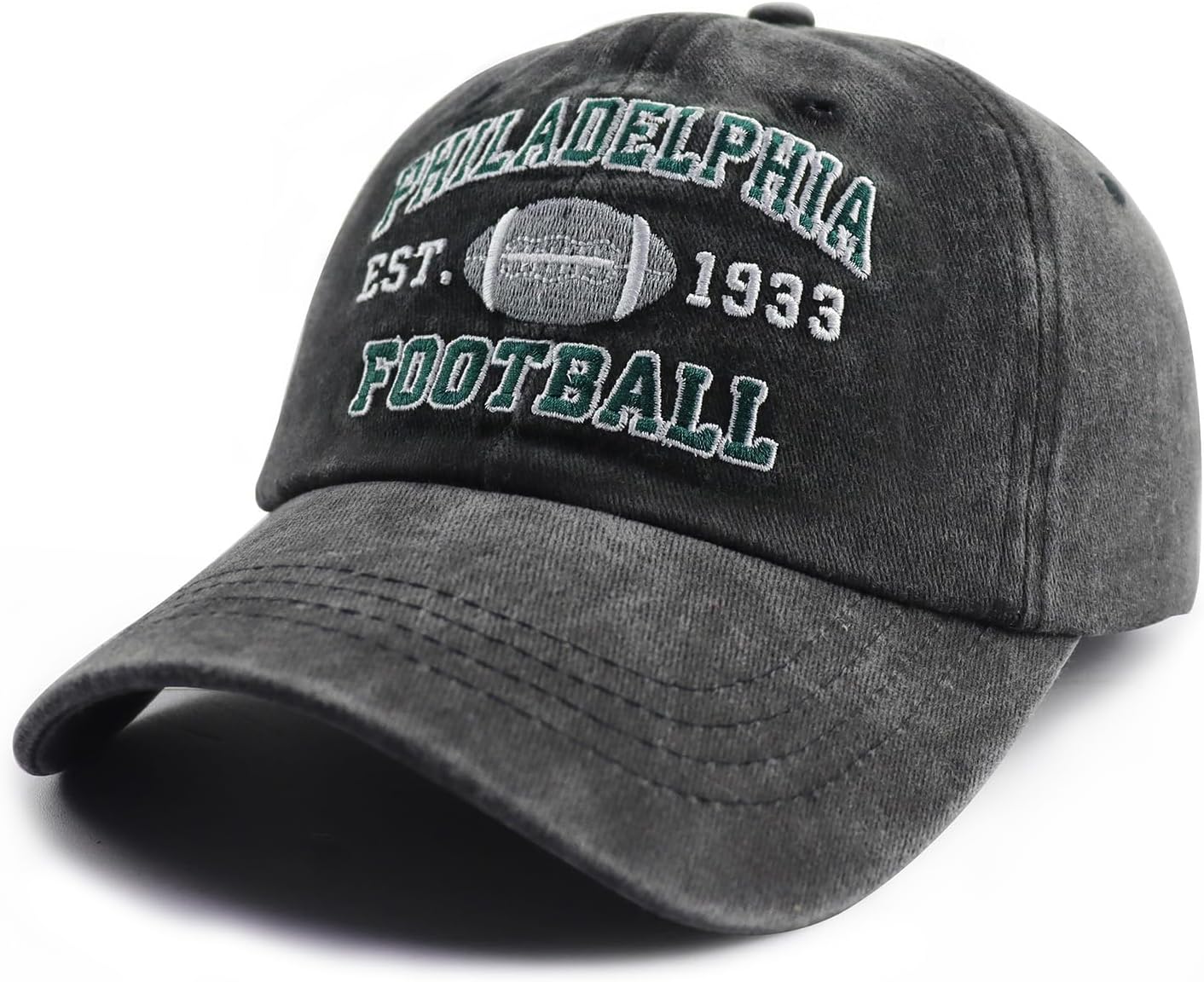 Football Embroidered Baseball Hat, Adjustable Unisex Cotton Football Baseball Cap - Image 2