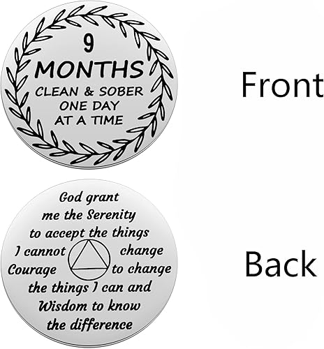 Miniatura 3 de Ukodnus Moneda de sobriedad de 1 a 30 años Ficha de recuperación de 1 a 11 meses Aniversario sobrio AA Medallón de Recuperación Chip de 12 Pasos