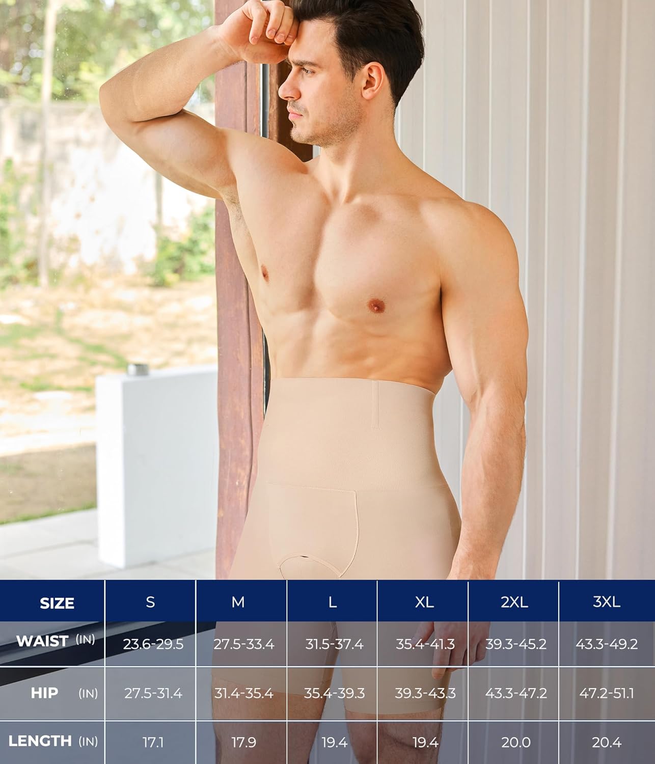 TAILONG Mens Shapewear Tummy Control Underwear Compression Shorts Slimming Body Shaper Leg Boxer Briefs - Image 6