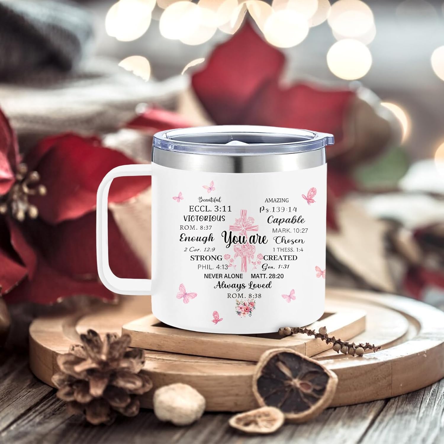 Christian Gifts for Women - You Are Gifts Baptism Tumbler - Inspirational Religious Birthday Presents for Women - Catholic Spiritual Faith Bible Verse Presents Coffee Cup for Girl 14oz - Image 5