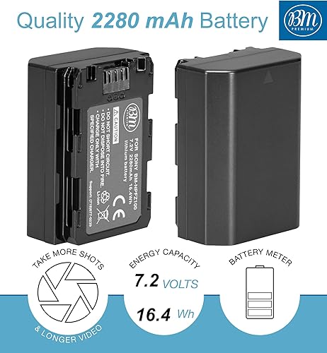 Miniatura 2 de BM Premium Batería y cargador NP-FZ100 para Sony Alpha 1, ZV-E1, FX3, FX30, a7C, a7S III, a6600, a6700, a7R IV, a7R V, a7 III, a7R IIIA, a7 IV,