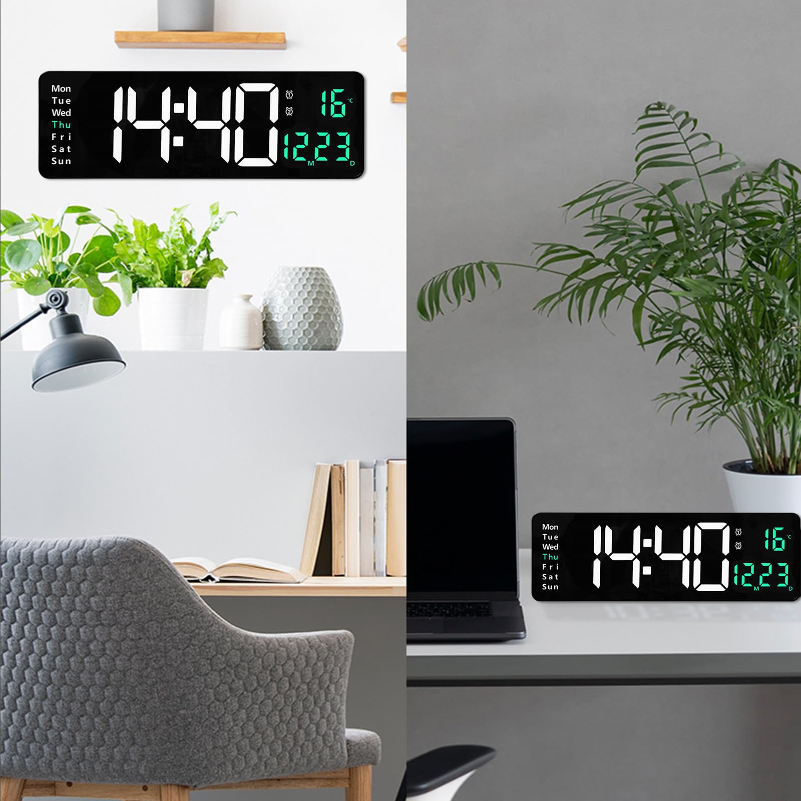 Digitale Wanduhr Mit Fernbedienung – 30 Cm LED, Zeigt Datum, Wochentag & Temperatur