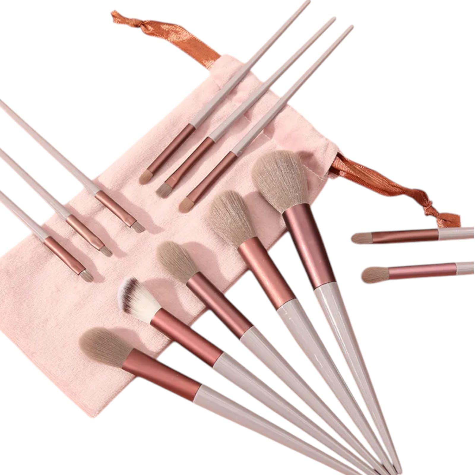 Baloon Magic Brown Makeup Set with Travel Pouch Soft Synthetic Bristles Foundation, Powder, Concealer, Eyeshadow, Blush & Highlighter Brushes Professional Makeup Brushes for Beginners & Artists_A-906_(Set of 8 Brush)-picture-30