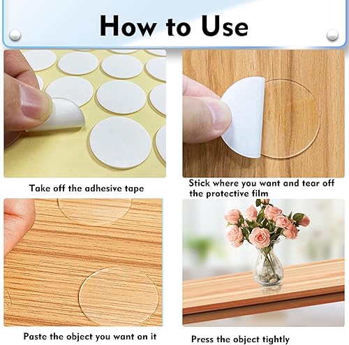 Miniatura 6 de Adhesivos de puntos de doble cara, pósteres adhesivos para pared, 248 unidades, tiras transparentes para colgar imágenes, sin residuos, cinta