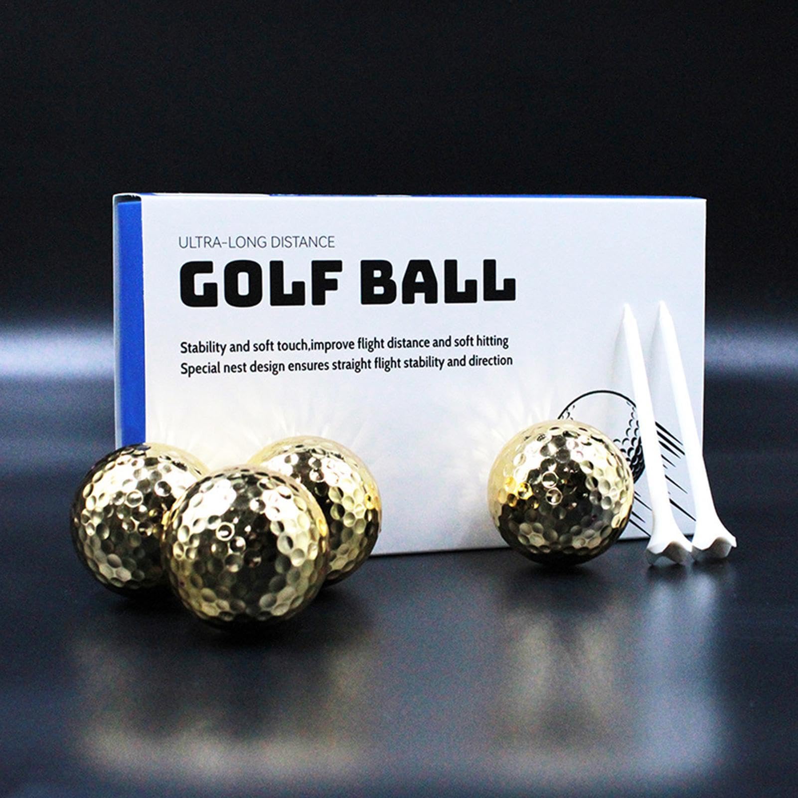 Amazon | ゴールデン ゴルフ ボール、電気メッキ ゴールド ゴルフ