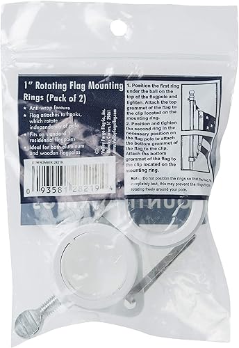 Miniatura 5 de Anillos giratorios para montaje de bandera Valley Forge 28219, 1 pulgada