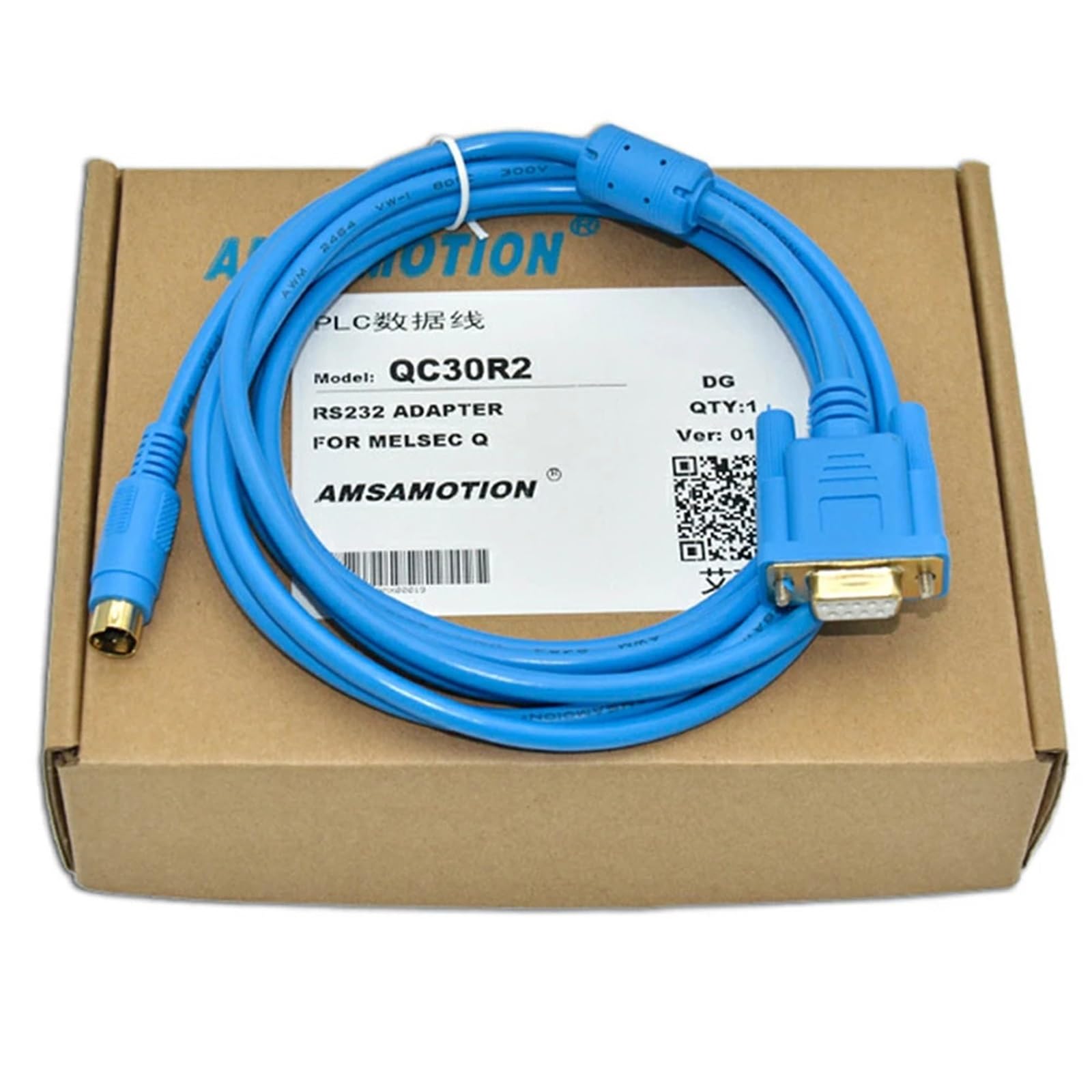 QC30R2 for Cable de comunicación serie Q MELSEC GS/GOT1050/1055 RS232 Cable de programación de puerto serie línea de descarga(Gold Plated Version)