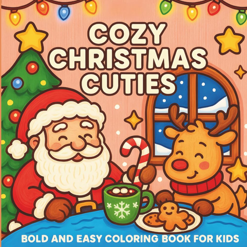 Cozy Christmas Cuties: A Bold & Easy Coloring Book for Kids