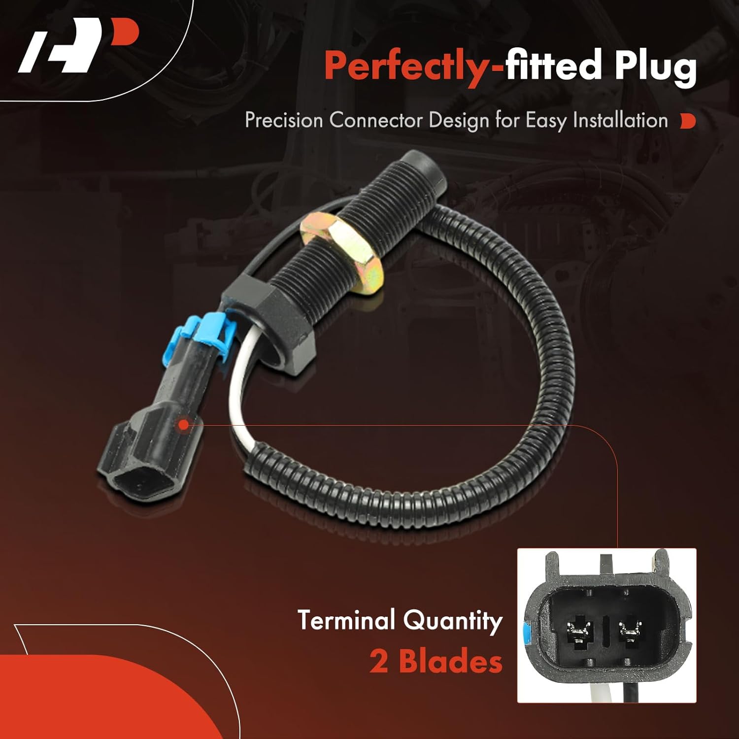 A-Premium Speed Sensor Compatible with Mack CF, CH, CHN, CHU, CL, CV, CXN, CXP, CXU, DM, DMM, FDM, GU7, GU8, LE, LEU, MC, MH, MR, MRU, MS300P Mid-Liner, MV, R, RB, RD, RM, RM, RW, Screw In Style