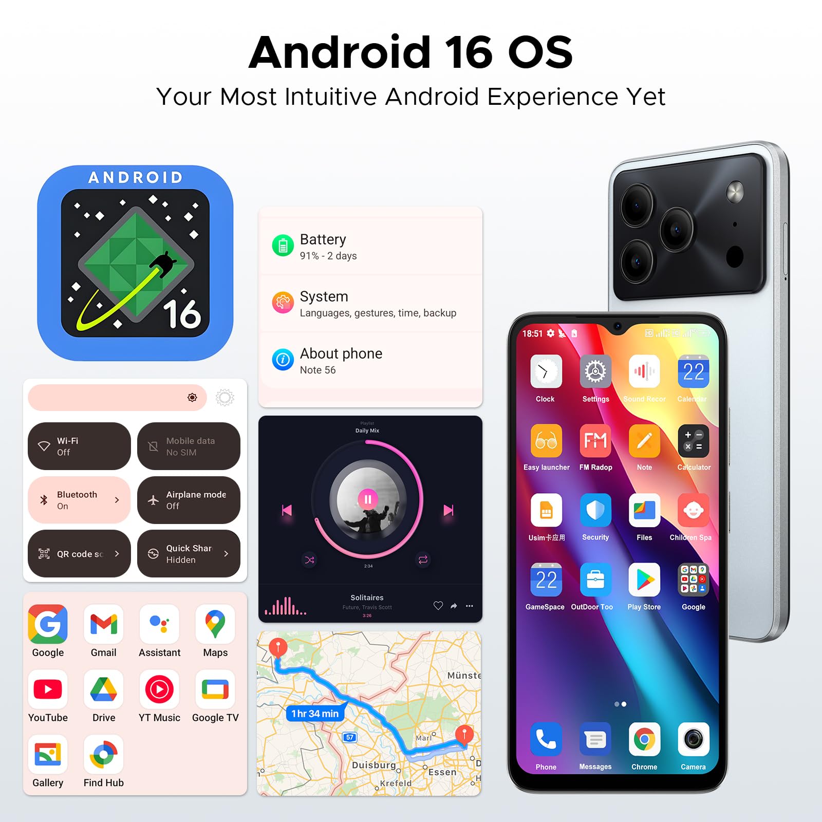 DOOGEE Note 56 Mobile Phones, Newest Android 16 Smartphone
