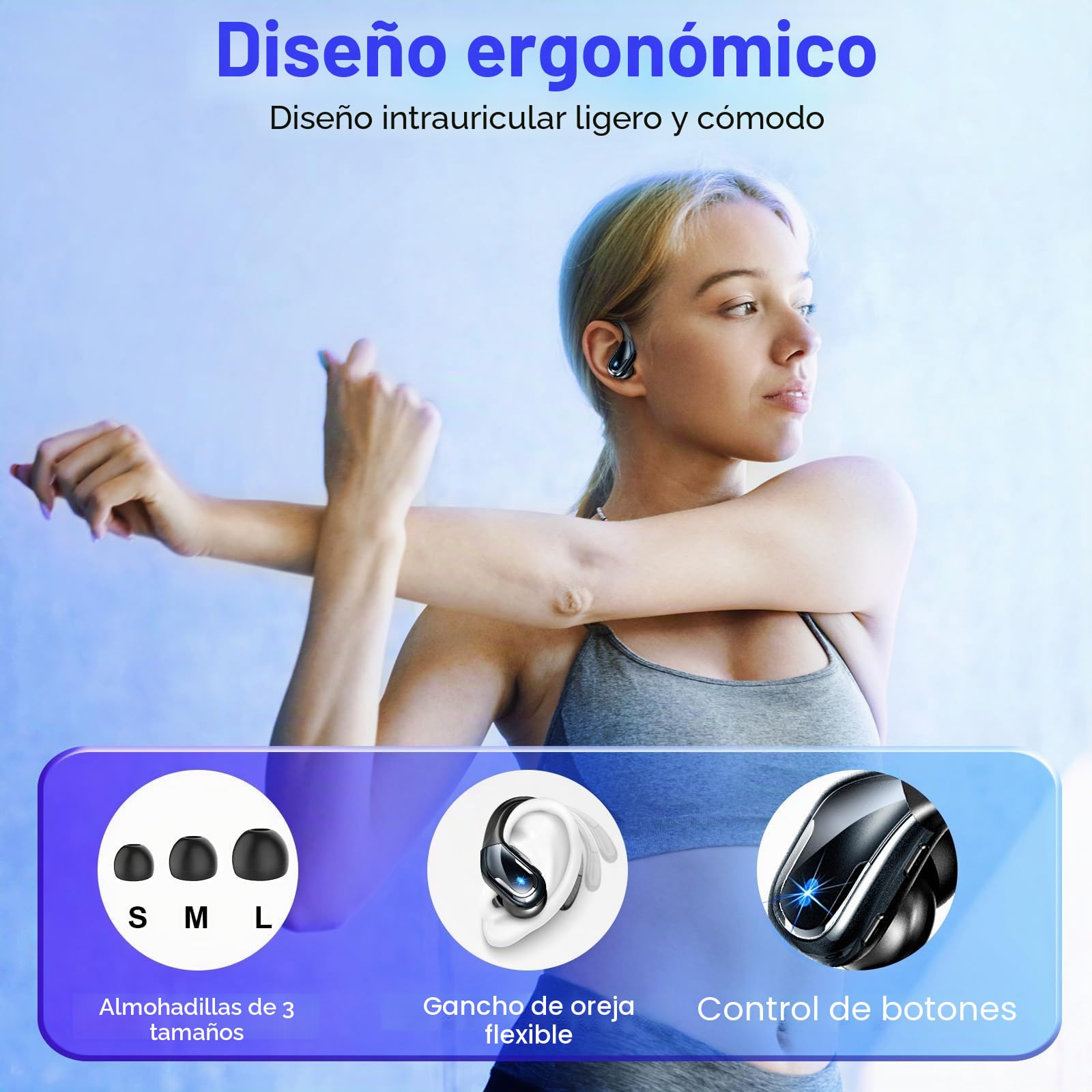 Auriculares Inalámbricos Ltinist BX29, Negro, Bluetooth 5.3, 75H, Cancelación de Ruido HD, IP7 Impermeable