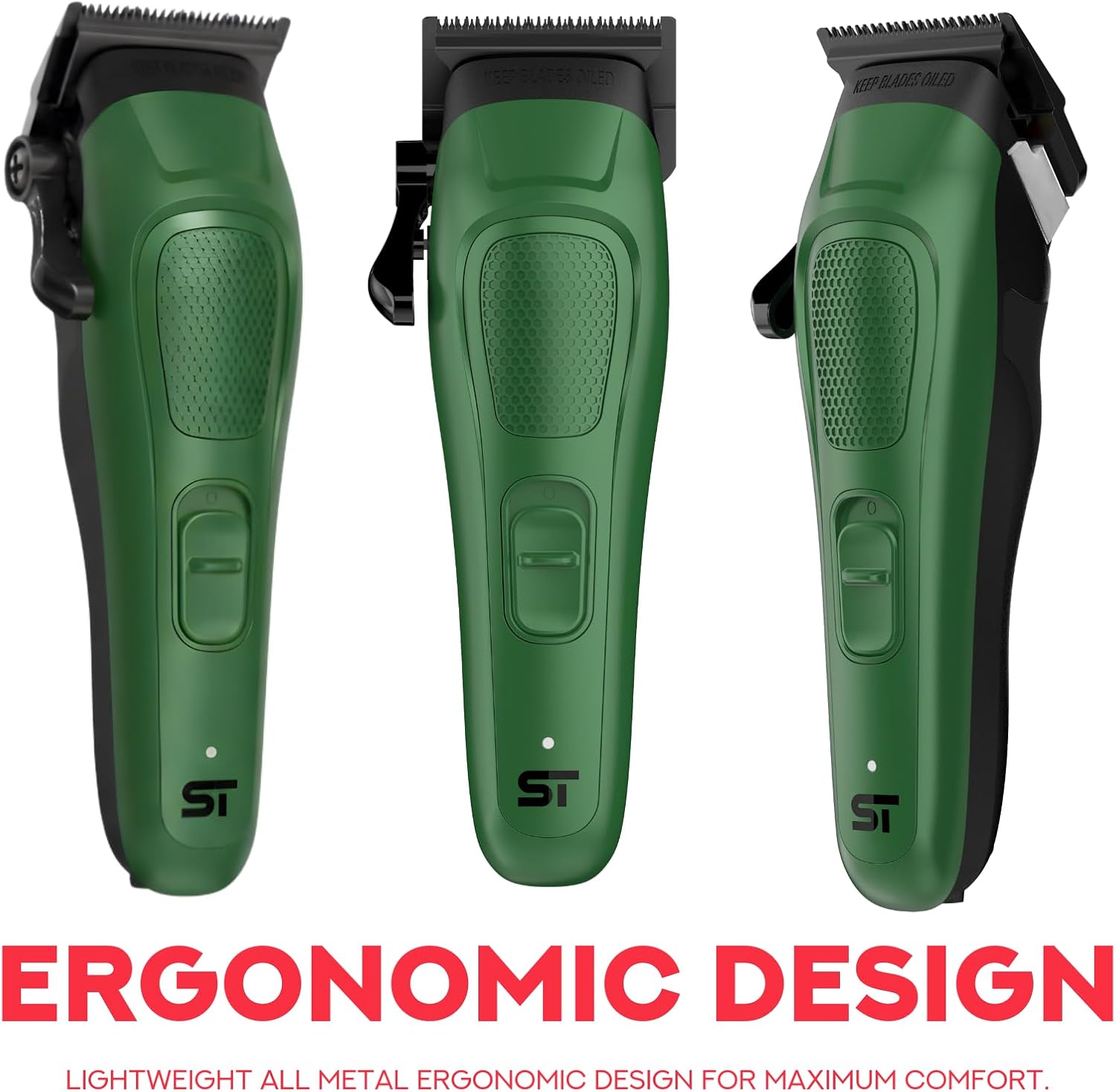Supreme Trimmer Darkstar 82 Metal Body Clipper w. Magnetic Vector Motor | 180 Min Run Time, 9100 RPM Hair Clipper | Low Noise Professional Barber Clipper DLC Tade Blade | STC82 (Green)